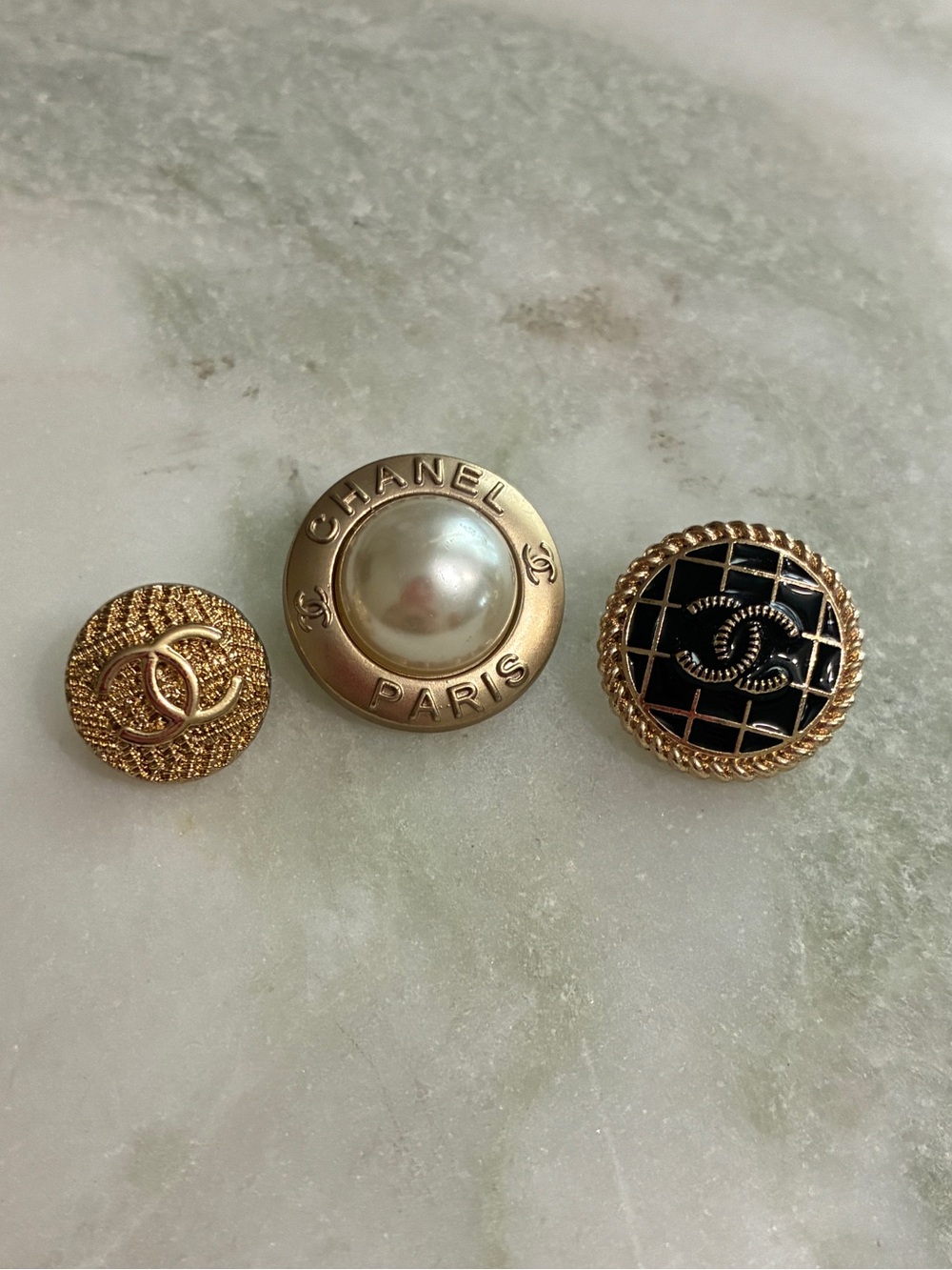 3 Chanel Buttons Metal
